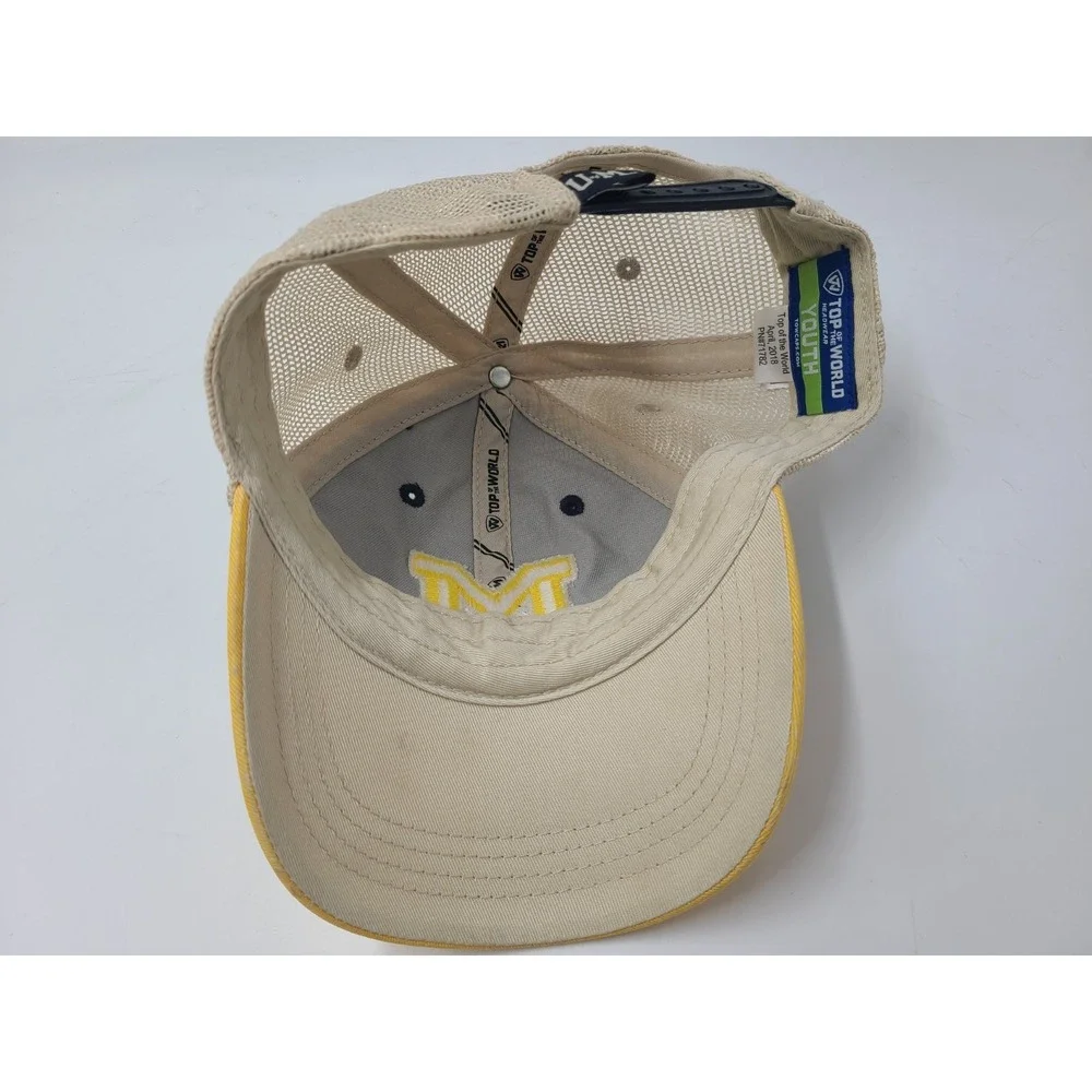 Youth Michigan Wolverines Top of the World Distressed Mesh Snapback Hat Cap NCAA
